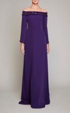 Moda Operandi Pamella Roland Cold-shoulder Embellished Crepe Dress Size: 2