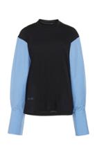 Moda Operandi Ellery Mixed-media Shirt-sleeve Jersey Top Size: 36