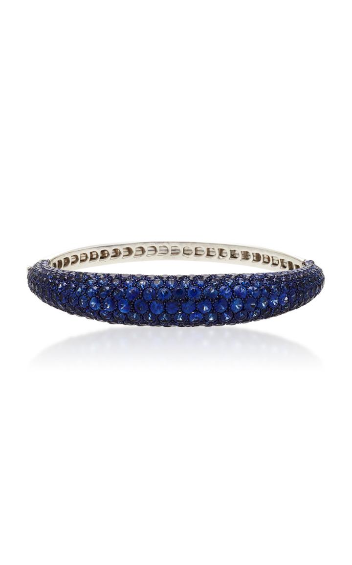 Busatti America 18k White Gold Sapphire And Diamond Bracelet