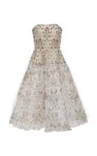 Alexandra Vidal Beaded Corset Dress With Feather Detail