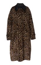Rokh Long Cheetah-print Trench Coat