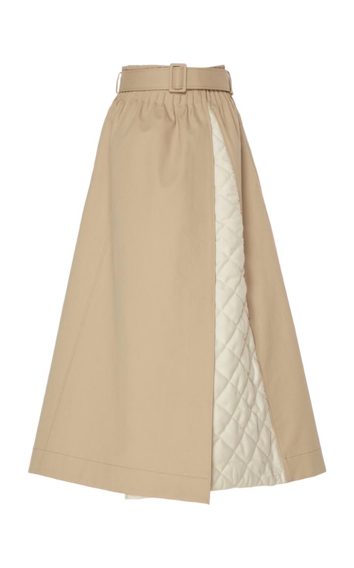 Gabriela Hearst Leonid Quilted Cotton Midi Skirt