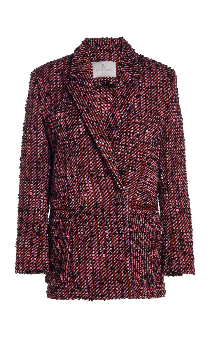 Moda Operandi Ralph & Russo Multicolored Tweed Double-breasted Blazer
