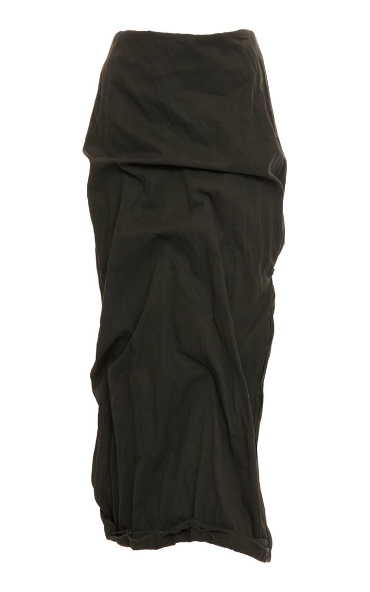 Moda Operandi Acne Studios Idarine Coated Draped Cotton Midi Skirt