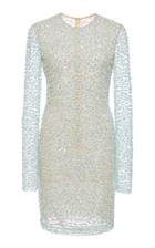 Naeem Khan Long Sleeve Beaded Mini Dress