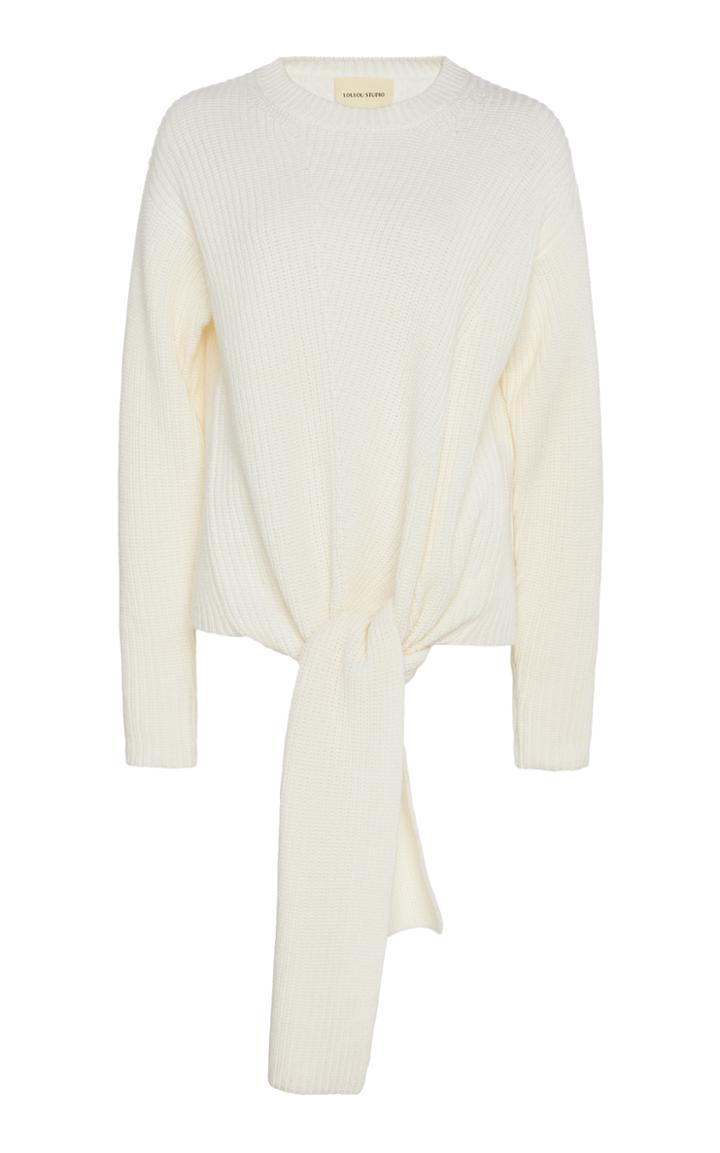Loulou Studio Trimelone Tie-front Rib-knit Sweater