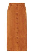 Moda Operandi Altuzarra Westwind Button-detailed Suede Midi Skirt Size: 36