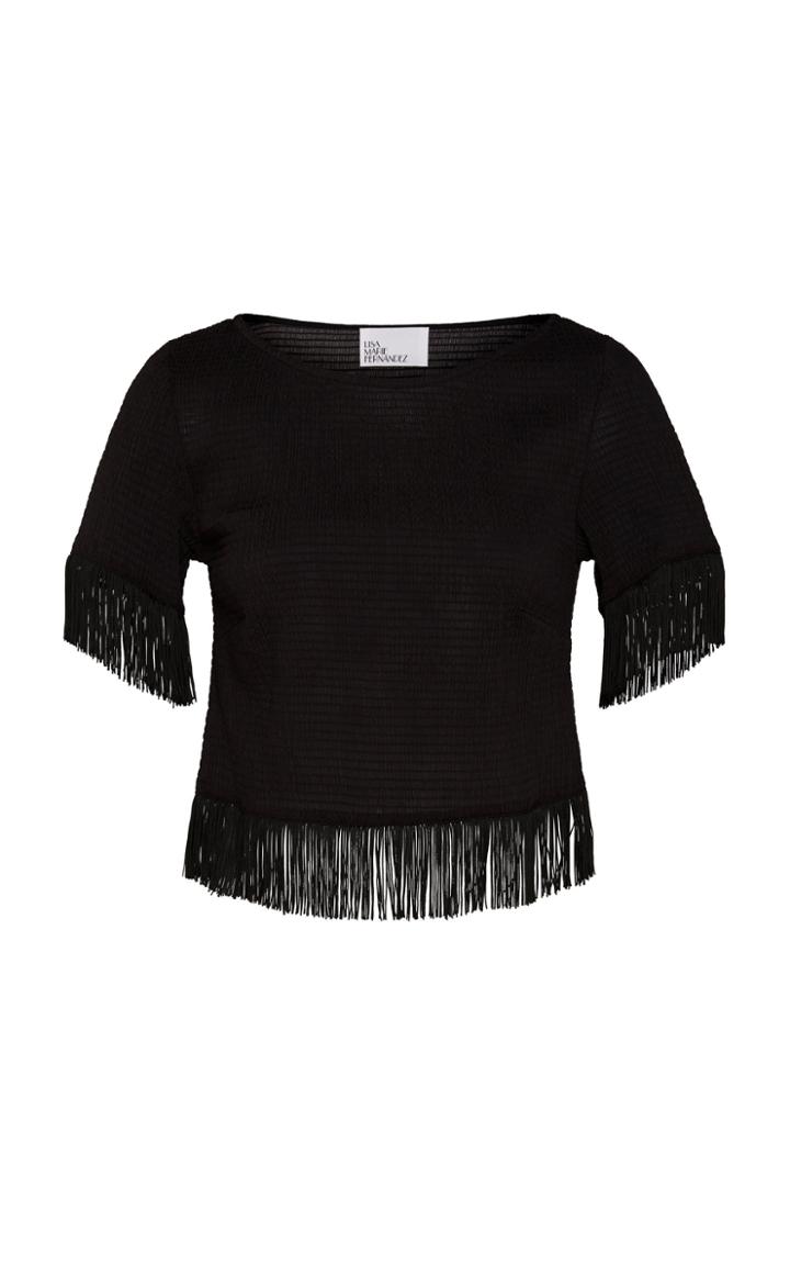Lisa Marie Fernandez Fringed Cotton-gauze Top