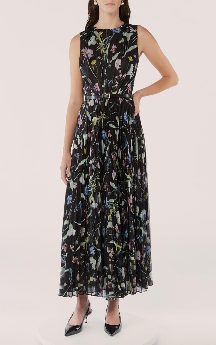 Moda Operandi Jason Wu Collection Pleated Floral-print Chiffon Midi Dress