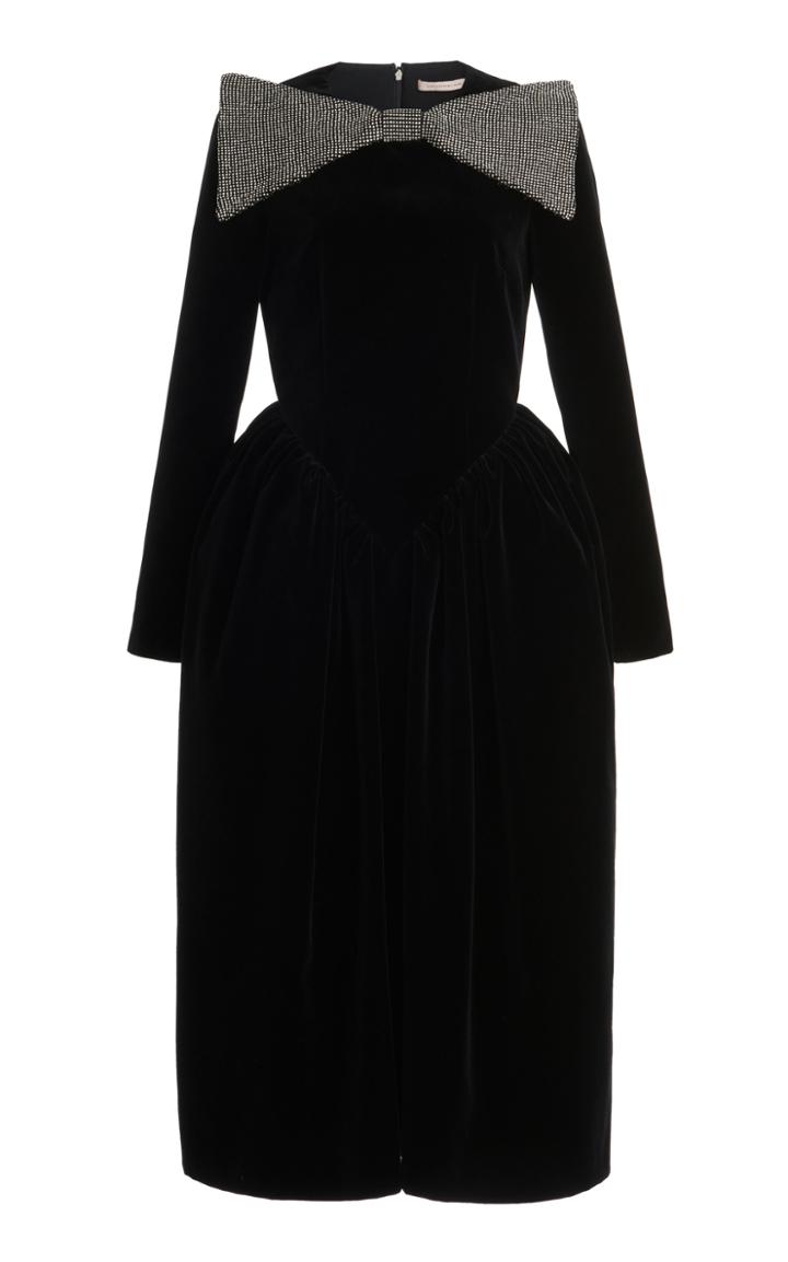 Moda Operandi Christopher Kane Velvet Crystal Mesh Bow Dress