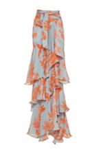 Johanna Ortiz Costa Pacifica Tiered Long Skirt