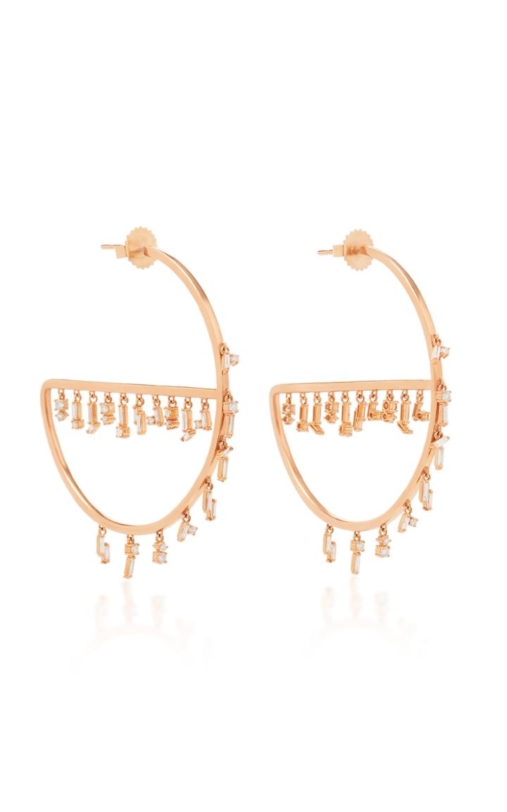 Suzanne Kalan Diamond Baguette Hoop Earrings