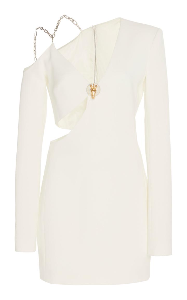 Moda Operandi David Koma Asymmetric Cold-shoulder Crepe Dress Size: 6