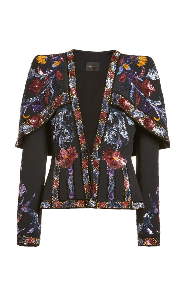 Moda Operandi Zuhair Murad Beaded Cady Caped Jacket