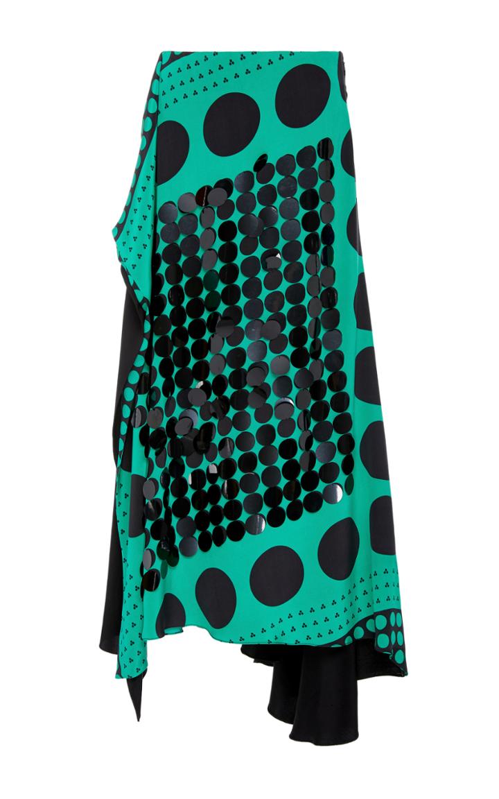 Diane Von Furstenberg Sequin Patch Draped Skirt