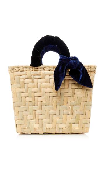 Donni M'o Exclusive Donni Straw And Velvet Basket Bag