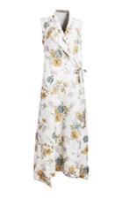 Roopa Floral Linen Wrap Dress