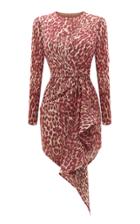 Rasario Draped Leopard-print Chiffon Mini Dress