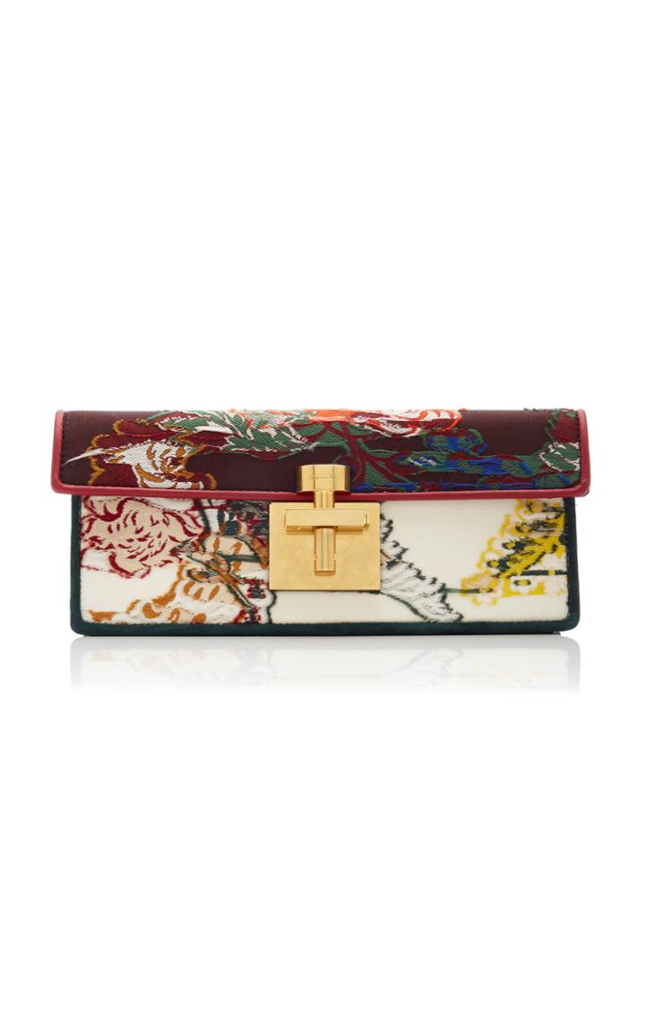 Oscar De La Renta Alibi Slim Floral Fil Coupe Clutch