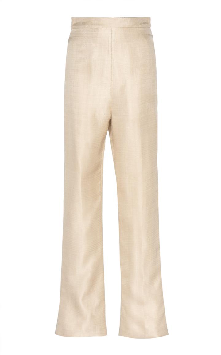Moda Operandi Huishan Zhang Metallic Satin Straight-leg Trouser Size: 6
