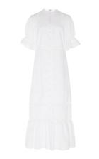Sir The Label Maci Lace-embroidered Cotton-poplin Dress