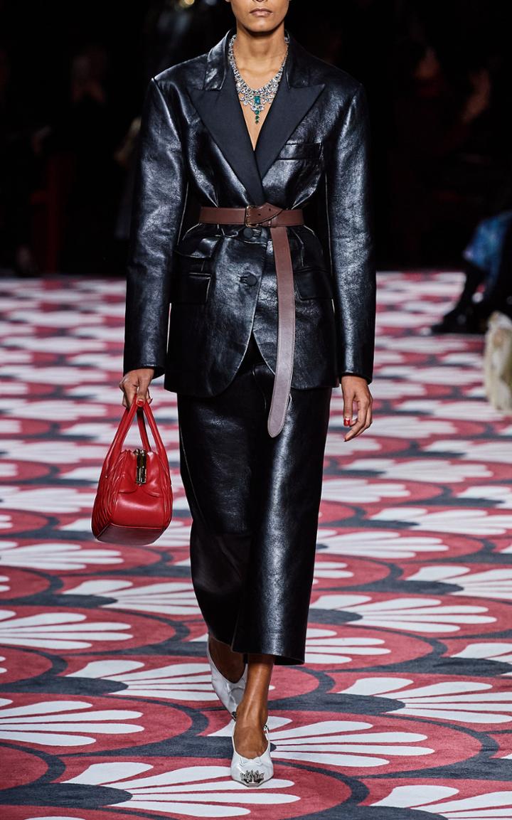 Moda Operandi Miu Miu Single-breasted Leather Blazer