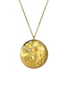 Evren Kayar Celestial Moon 18k Yellow Gold Diamond Necklace