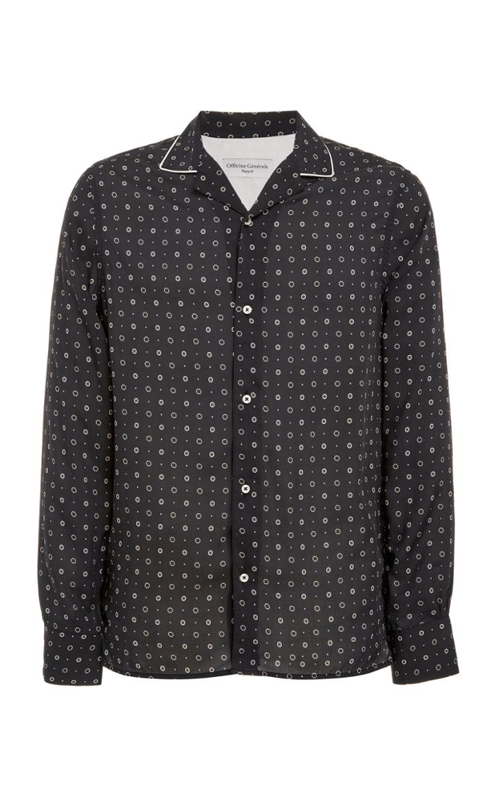 Officine Gnrale Dario Piped Printed Tencel Shirt