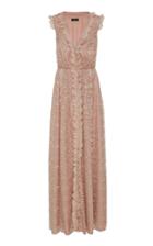 Oday Shakar V-neck Gown With Ruffle Detail