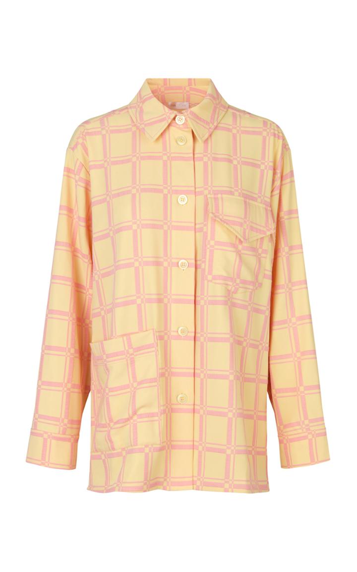 Moda Operandi Stine Goya Silvi Check-print Crepe Shirt