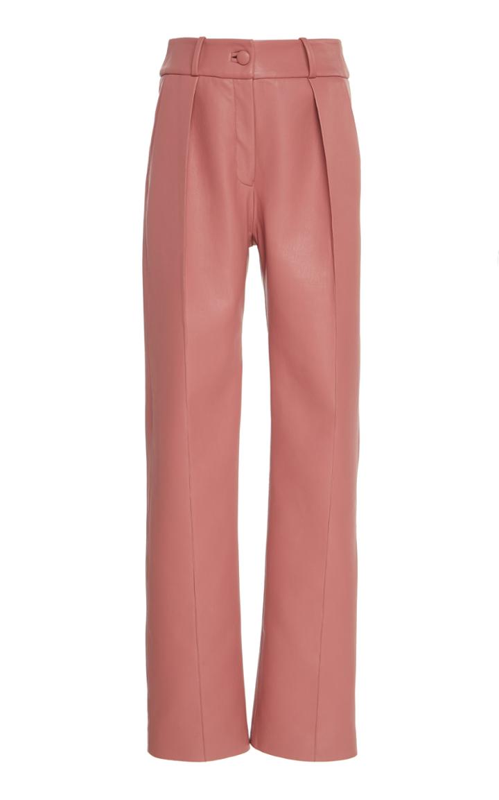 Matriel Faux Leather High Waisted Straight Leg Pants