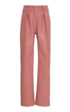 Matriel Faux Leather High Waisted Straight Leg Pants