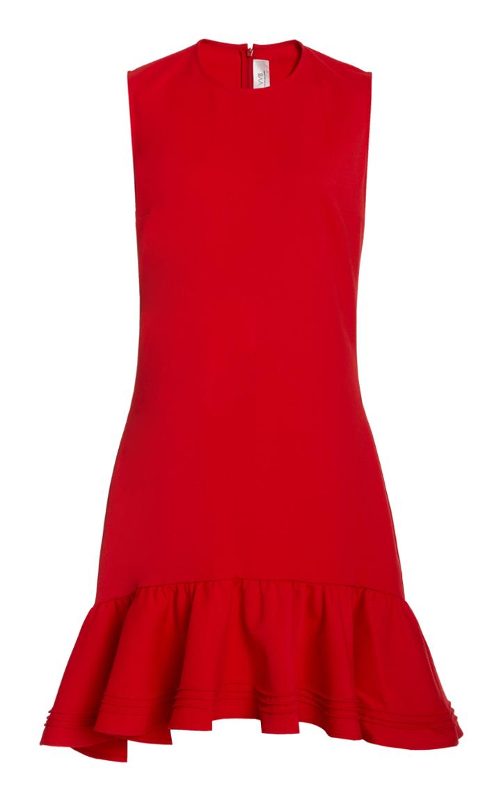 Victoria Victoria Beckham Flounce-hem Shift Crepe Mini Dress