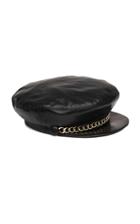 Eugenia Kim Marina Chain-embellished Leather Cap