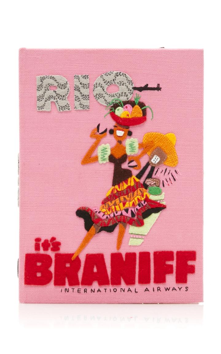 Olympia Le-tan Rio Appliqud Embroidered Canvas Clutch