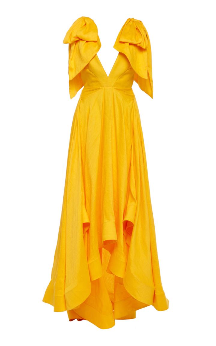 Acler Bargo Linen V-neck Gown