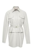 Zeynep Aray Leather Peplum Dress