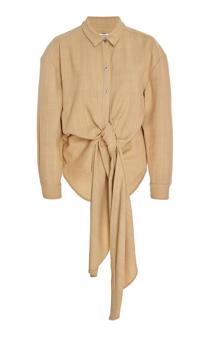 Rosie Assoulin Reversible Collared Tie-detailed Twill Top