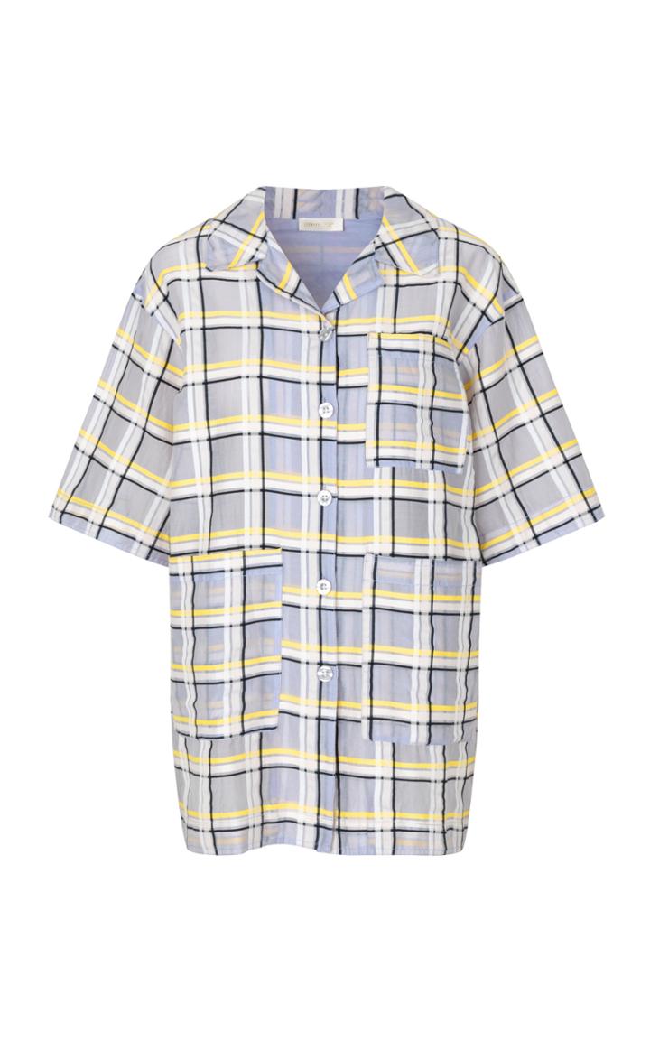 Moda Operandi Stine Goya Skyla Oversized Checked Cotton-silk Shirt