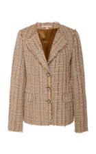 Brock Collection Portman Single-breasted Collarless Tweed Jacket