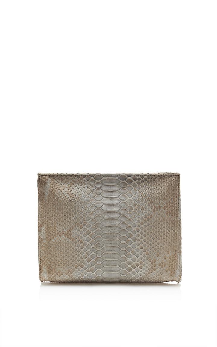 Hunting Season Grey Matte Python Cosmetic Clutch