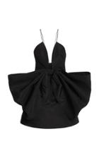 Moda Operandi Carolina Herrera Bow Detail Silk Faille Mini Dress