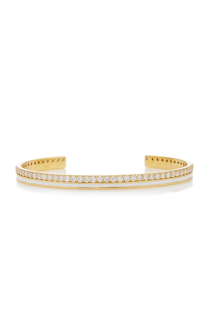Moda Operandi Colette Jewelry 18k Yellow Gold, Enamel And Diamond Cuff