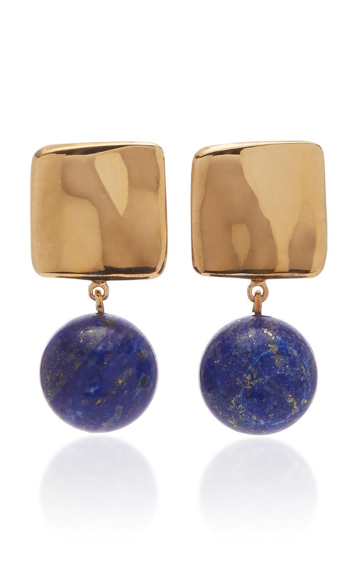 Agmes Luca Gold Vermeil And Lapis Earrings