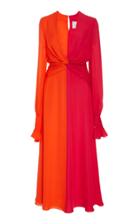 Carolina Herrera V-neck Long Sleeve Dress