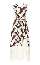Moda Operandi Rokh Wrap Tassel Cotton Midi Dress Size: 34
