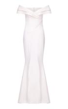 Safiyaa Madison Off-the-shoulder Heavy Crepe Fitted Dress
