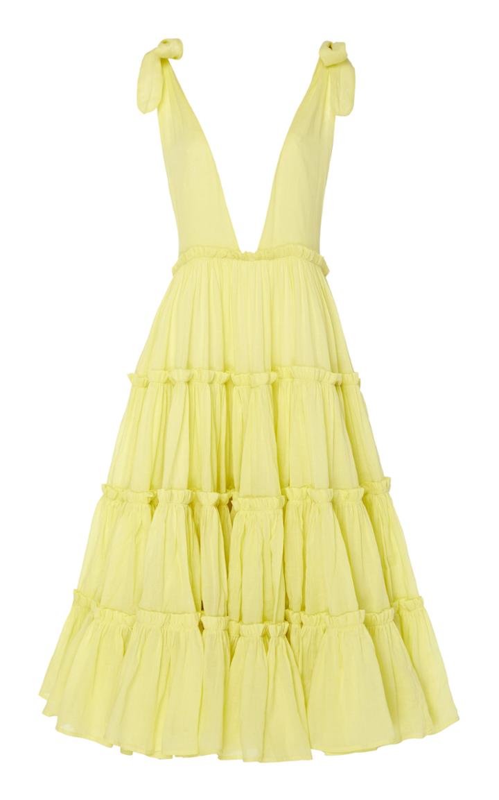 Innika Choo Che Pas Ruffled Crepe Midi Dress