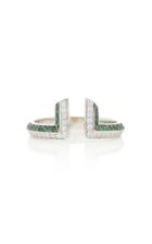 Ralph Masri 18kt White Gold Damond And Emerald Ring