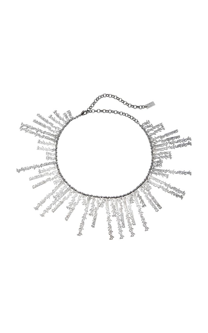 Fallon Hieroglyph Silver-tone Collar Necklace